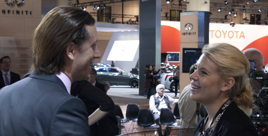 Infiniti Designer Alfonso Albaisa and Alexandra Straub at the 2015 Canadian International Auto Show